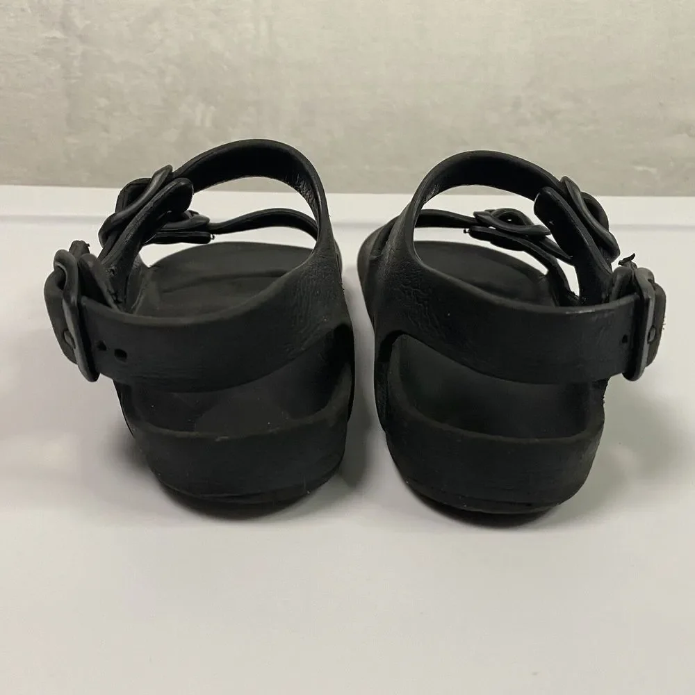 Birkenstock Milano‎ Eva Kids Black Rubber Slingback Sandals Size 28 US 10 - flaw